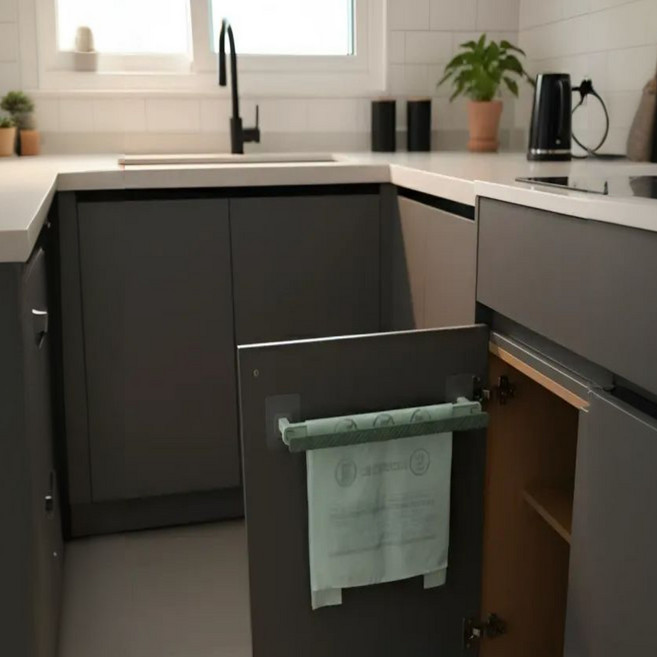 베리본 쓰레기 종량제 봉투 정리 거치대, 그린, 1개