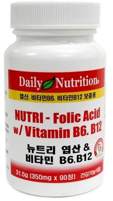 뉴트리 엽산 비타민B6 비타민B12 (350mg90정), 90정, 1개 - 쿠팡