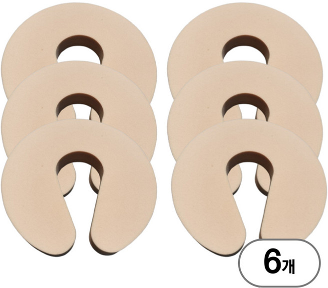 아트위브 문 닫힘 방지 심플 도어쿠션 도어스토퍼 손끼임 스펀지, 6개, 베이지