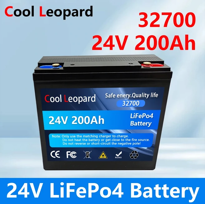 32700 24V 100Ah LiFePo4 배터리 팩 리튬 인산철 내장 BMS 태양광 보트용 무관세, 01 24V LiFePO4 200Ah