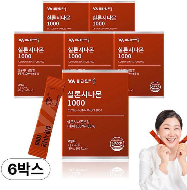 비타민마을 실론시나몬 1000 시나몬가루 6박스 총180포 6개월분, 30g, 30개입