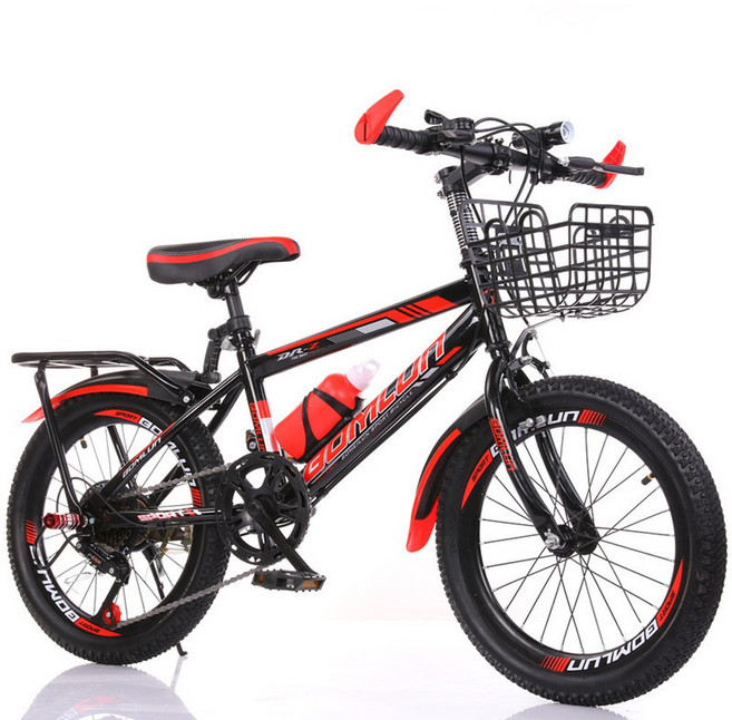 BOMILUN 童車 變速腳踏車 附車筐貨架, 變速 黑紅禮包 車筐 貨架, 1個, 160吋