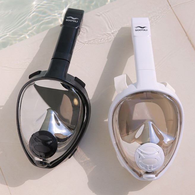 수올리 퍼펙트 풀페이스 UV차단 스노쿨링 마스크, 화이트