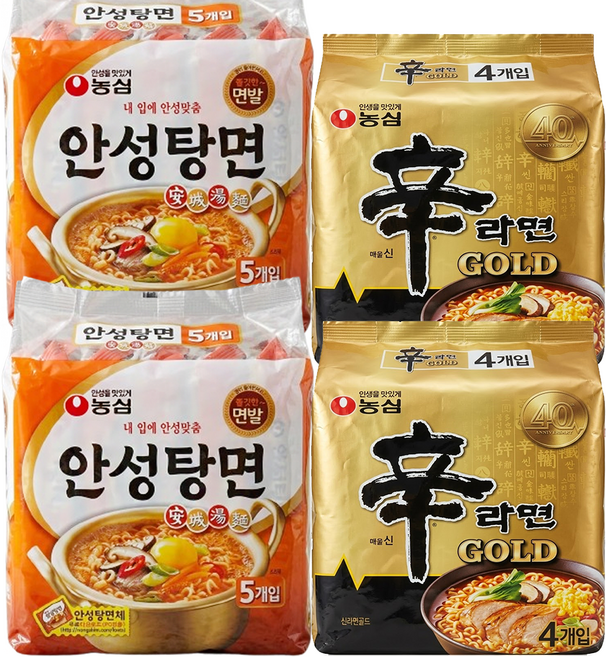 농심 신라면골드 8개 + 안성탕면 10개 (총 18봉), 18개
