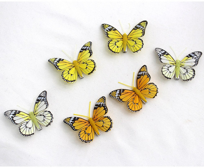 [왓위셀] 노란 입체 나비 장식 모형 소품