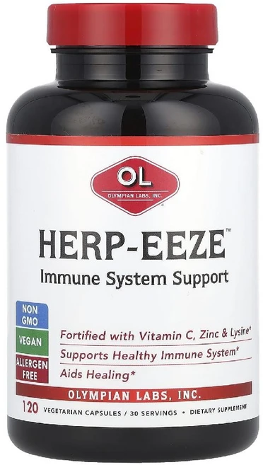 올림피안랩스 허프 이즈 Herp Eeze 캡슐 120정 꿀풀 L리신 아세로라추출물 함유, 1개 - 쿠팡