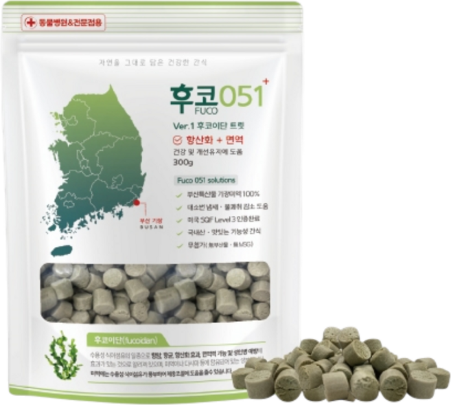 후코051 강아지 변냄새 면역력 노즈워크 후코이단 트릿 300g, 1개