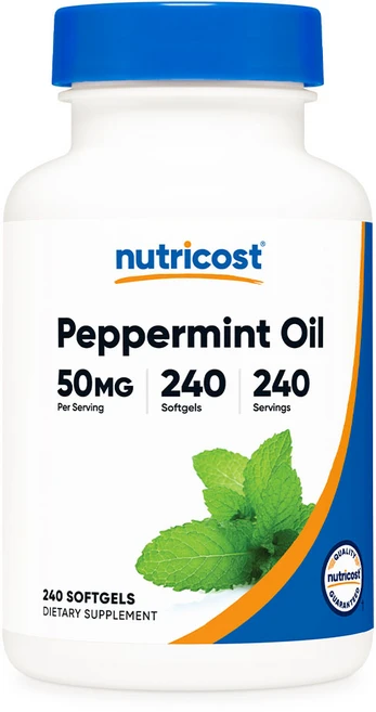 뉴트리코스트 페퍼민트 오일 50MG 소프트젤 240정 1병, 1개 - 쿠팡