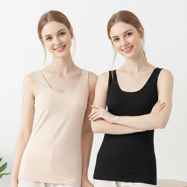 [2매]BYC 여성용 인견 쿨 캡내장 브라 런닝 RNG0019S