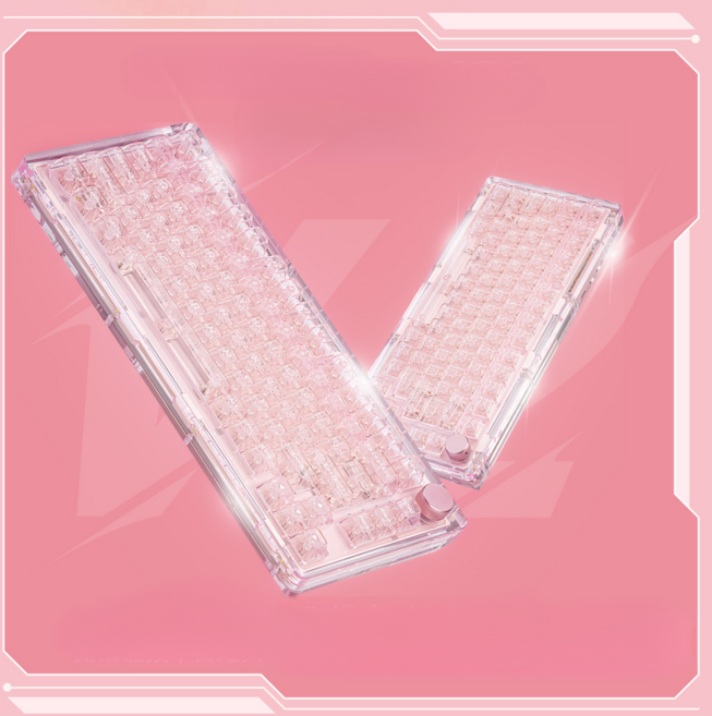 KiiBOOM 키붐 팬텀 81 V2 투명 얼음 무선 기계식 키보드, 화이트