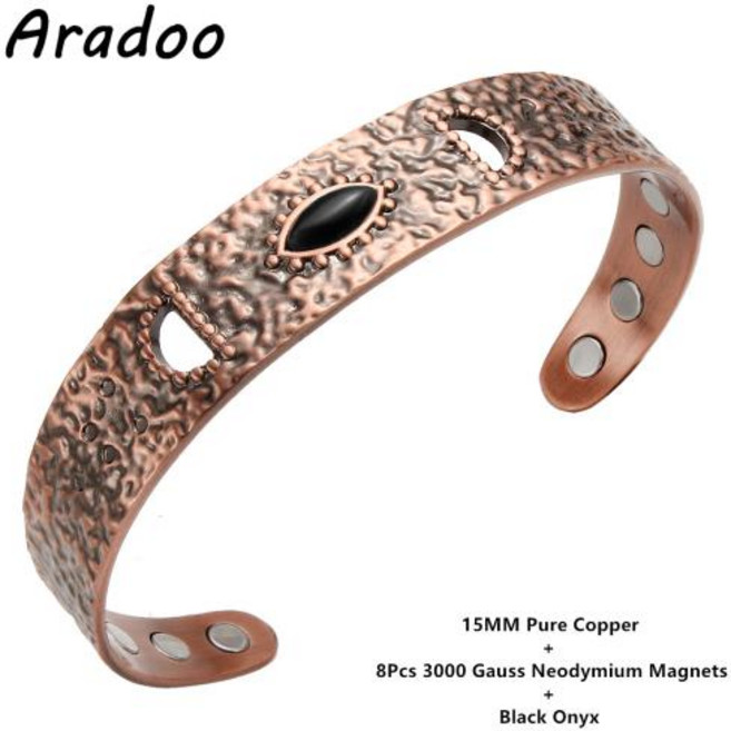 네오디뮴팔찌 에너지 활력 자석 건강 팔찌 여성용 순 코퍼 99% 커프, 1개, 4)D6