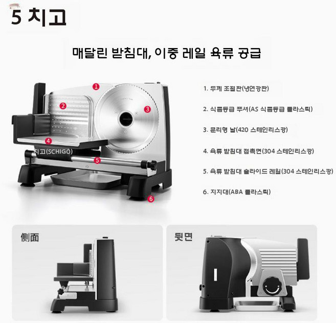 육절기 슬라이스 절단기 냉동고기 세절기 삼겹살 커팅기, 1개