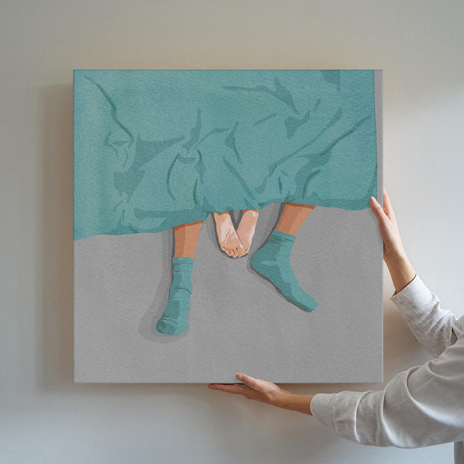 우리의 평범한일상 공감 일러스트 카페 인테리어 캔버스 그림액자 40종 21-30 거실 현관액자 아이방 집들이선물, 28.둘이서 낮잠