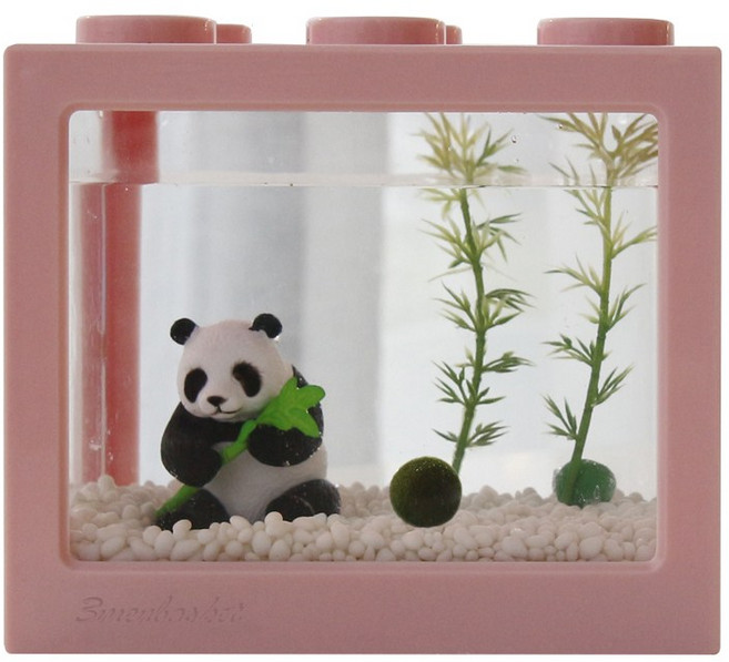 세남자바스켓 귀여운 동물친구들 국산 마리모 키우기 DIY세트, 대나무판다+인디핑크 블럭, 1개