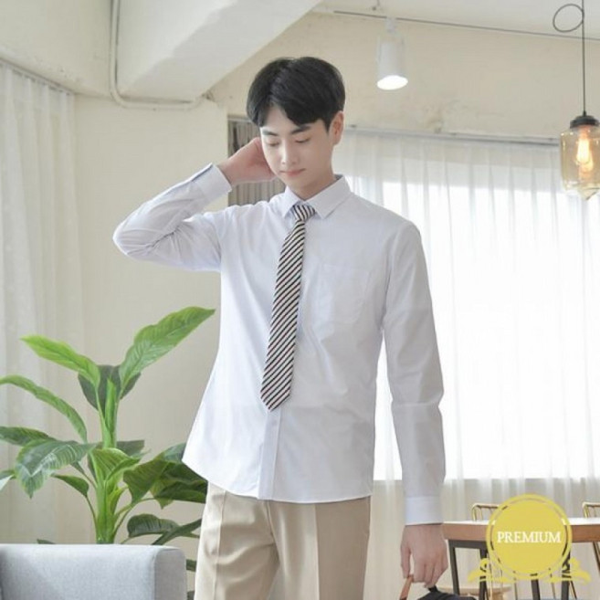 [유니컴퍼니]교복몰 (빅사이즈)프리미엄 남성 셔츠 (밝은블루)