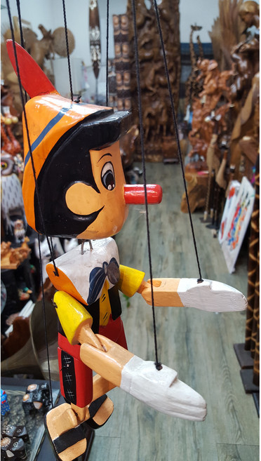 소품팩토리 선물 목각 피노키오 인형 마리오네트 35cm 유치원 인형극 카페꾸미기 아이방 꾸미기