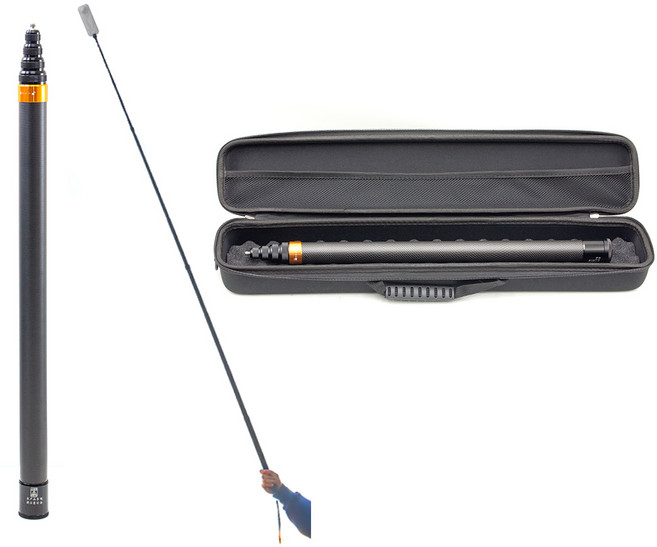 인스타360 액션캠 3m 인비저블 셀피스틱 휴대용 가방 풀세트 롱 셀카봉 insta360 X5 X4 오즈모 고프로, 블랙(단일색상)