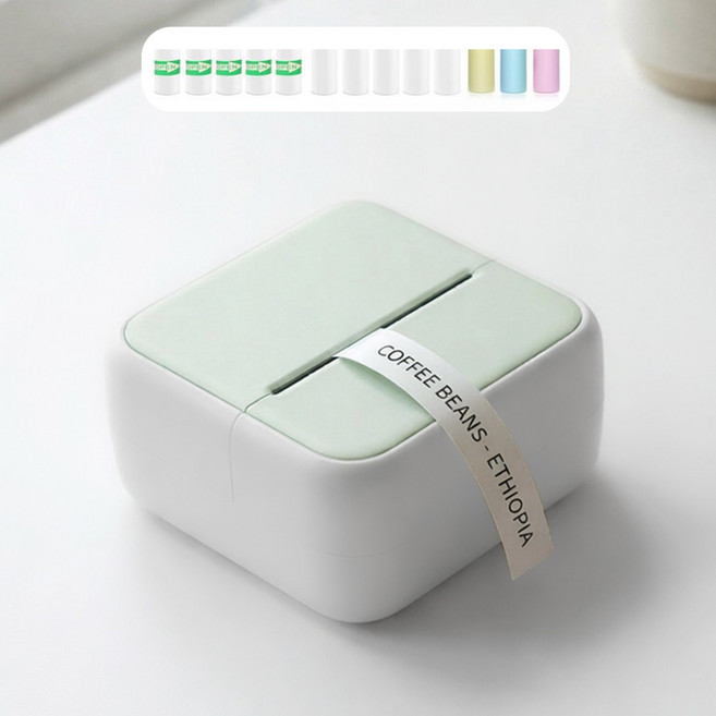 ROYAI ONE 휴대용 블루투스 라벨프린터 무선 감열식 라벨기, 1개, 3021그린