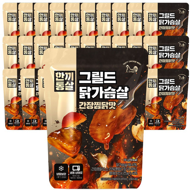 한끼통살 그릴드 닭가슴살 간장찜닭맛 30개입, 30개, 100g