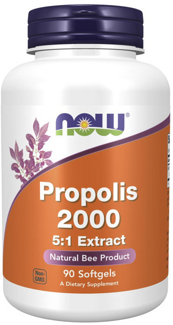 NOW Foods 蜂膠2000軟膠囊, 90顆, 1罐