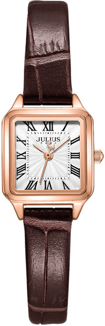 JULIUS 弗羅倫斯 皮革壓紋羅馬刻紋方形腕錶 JA-1493
