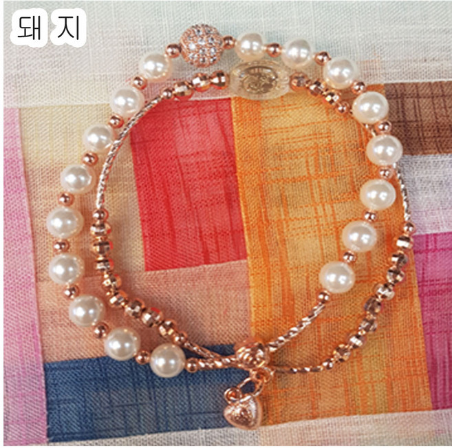 진주팔찌/돼지/2줄/12지/합장주/불교/염주/패션팔찌
