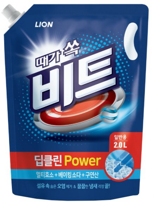 비트 딥클린파워 액체세제 파우치형 일반용, 2L, 1개