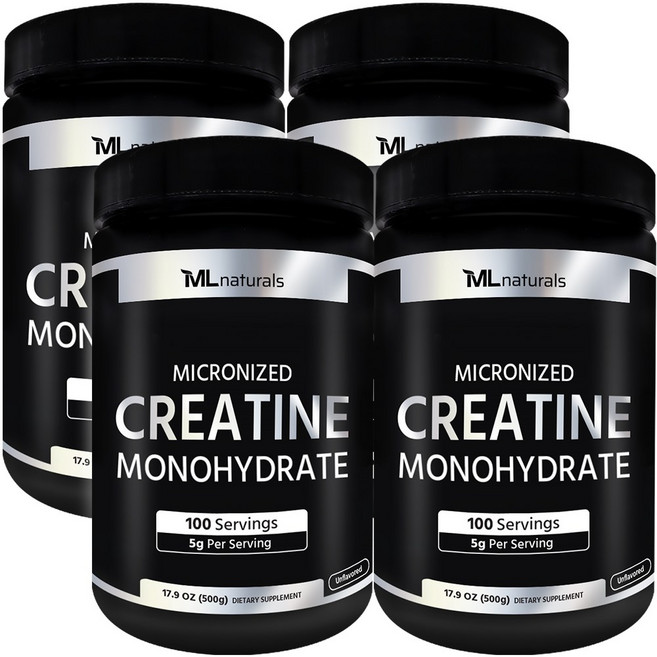[미국빠른직구] 신제품 마이라이프 내추럴스 마이크로나이즈드 크레아틴 모노하이드레이트 (분말), 500g, 4개