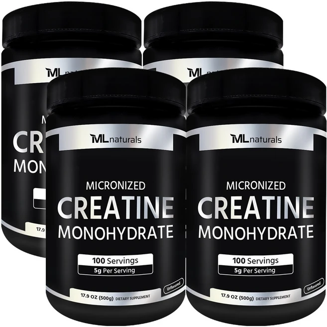 [미국빠른직구] 신제품 마이라이프 내추럴스 마이크로나이즈드 크레아틴 모노하이드레이트 (분말), 500g, 4개 - 쿠팡