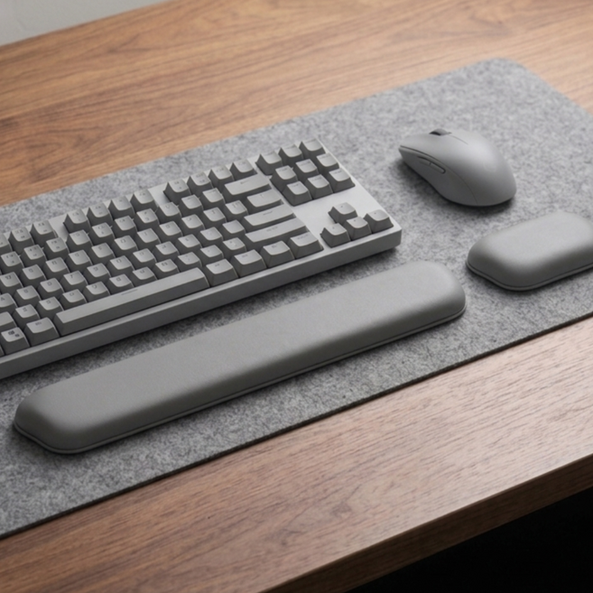 마스터스토리 키보드 마우스 손목 받침대, 그레이, 1개