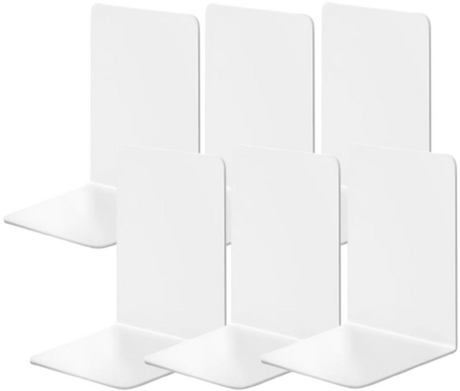올굿리빙 L자 북엔드 6개, 화이트