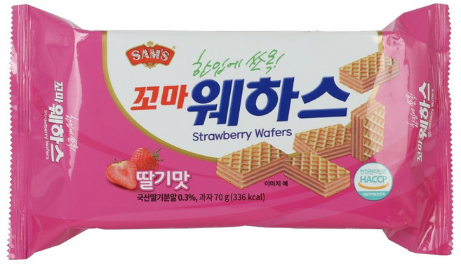 삼아 꼬마웨하스 딸기맛, 70g, 4개