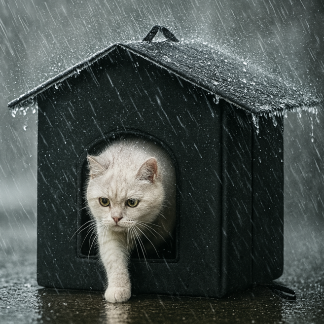 길고양이집 길냥이 고양이집 쉼터 방수 숨숨집, 1개, 블랙