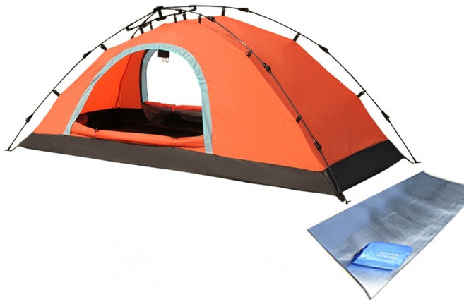 LOKEXING 3초 원터치 야전침대텐트 백패킹 1인용 초경량 야전 낚시 텐트 높이95cm, 오렌지_(95cm)