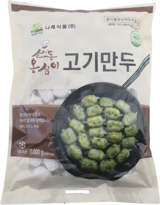 [얌얌마켓] 나래식품 옹심이고기만두 1kg (아이스팩+드라이아이스 포함), 1개