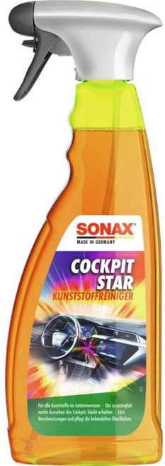 소낙스 CockpitStar 실내 운전석 클리너 플라스틱 실리콘프리 앞유리반사 방지 정전기 방지 먼지 방지제 세차 750ml 독일 내수용, 1개