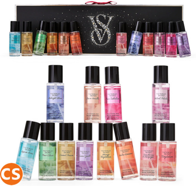 [판매자추천 한정세일] 빅토리아시크릿 바디미스트 12종 선물 세트 미스트 Victorias Body Mist 12pc Gift Set, 1개, 75ml