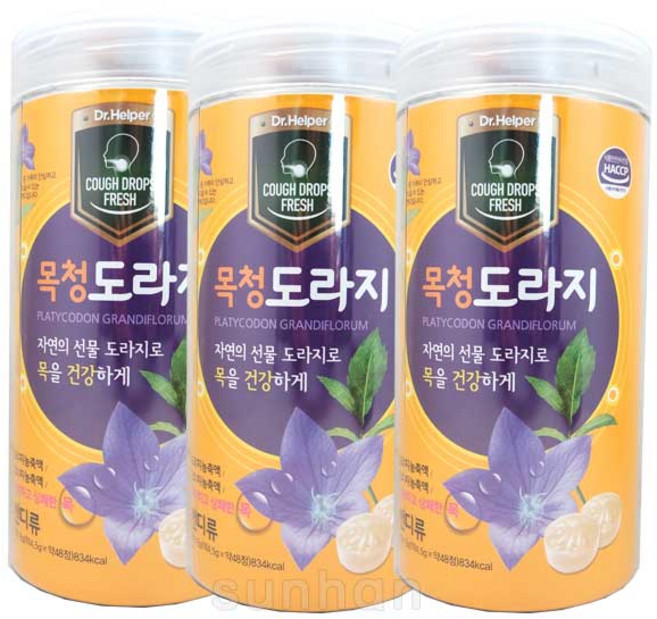 다누리 목청 도라지 48개입/목청 목캔디 사탕, 216g, 3개