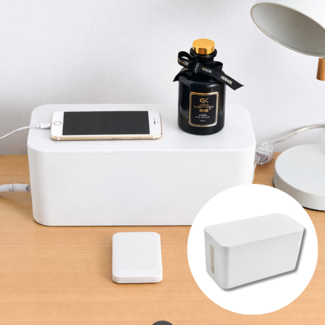 모노마 선정리 먼지차단 멀티탭 박스, 화이트, 1개