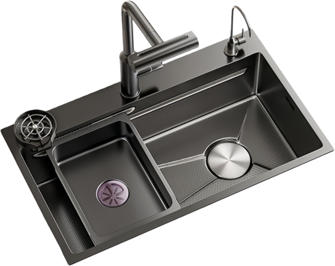 YAPOGI 최신 나노 코팅 304 스텐 사각 싱크볼 교체 세트, 1세트