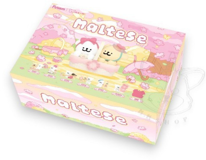 Funism 線條小狗浪漫櫻花系列盲盒 公仔模型, 1個