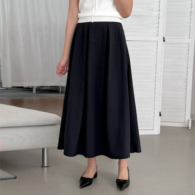 마이쏭 여성 빅사이즈 롱치마 A라인 체형커버 여름스커트 블룸바스락플레어롱스커트