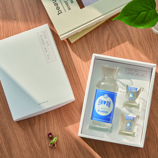 [집들이선물/결혼선물] 특이한 주문제작 컬러코팅 술병+술잔(도쿠리 사케) 소주잔 선물세트, 02 처음처럼, 02 처음처럼, 1개