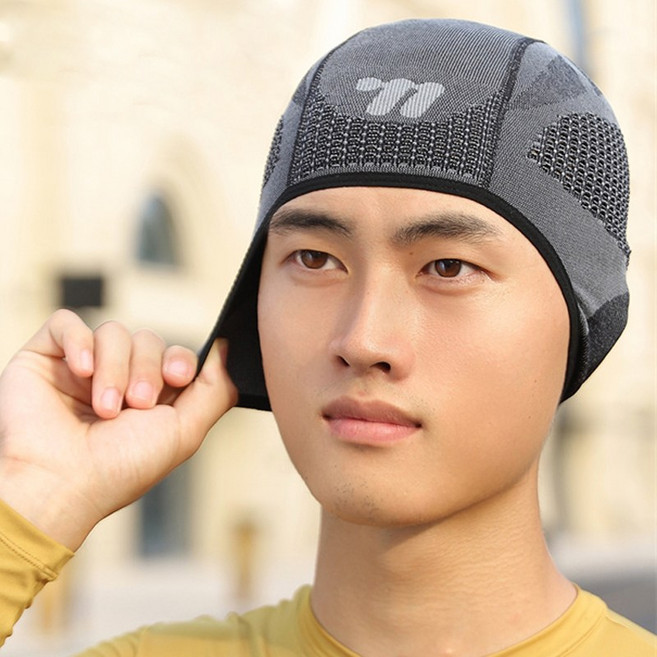 시그니처베이지 자전거 모자 쪽모자 두건 스컬캡 YPZ449, 그레이, 1개