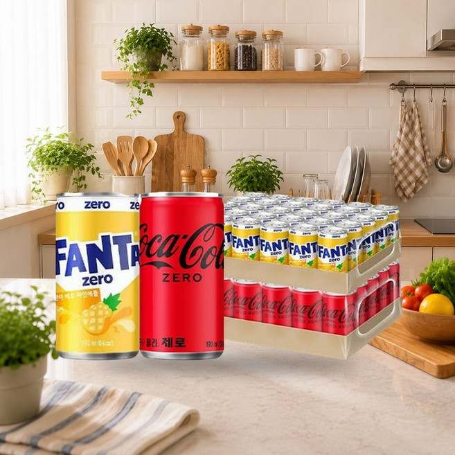 코카콜라 제로 190ml 30개 + 환타 제로 파인 190ml 30개