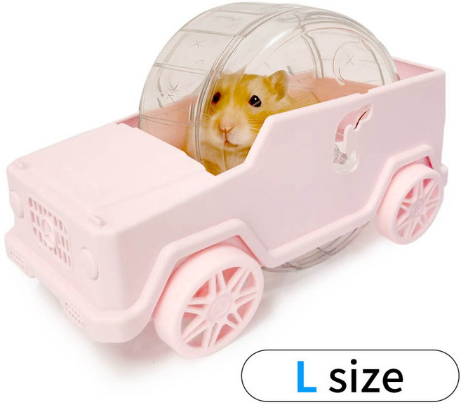견행묘행 햄스터 고슴도치 쳇바퀴 자동차 마라톤휠 L사이즈, 1개, 핑크