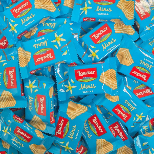 로아커 웨하스 미니스 바닐라 사무실 간식 대용량 개별포장, 40개, 10g