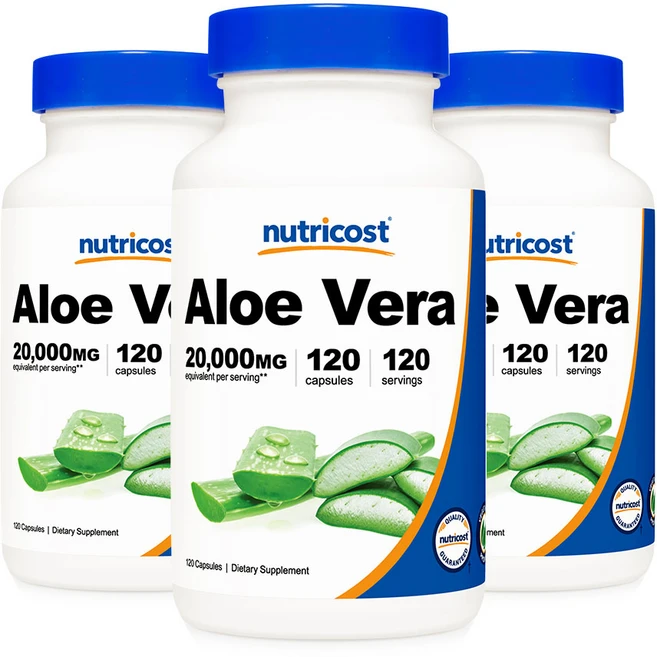 뉴트리코스트 알로에 베라 20000 mg 120 캡슐, 120정, 3개 - 쿠팡