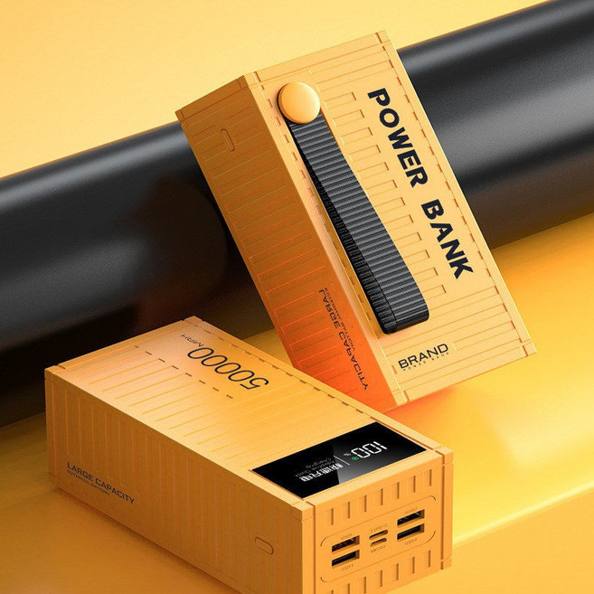 대용량 50000mAh 휴대용 보조 배터리 초고속 22.5W 양방향 충전 아웃도어 여행용 스마트폰 태블릿 충전기, 30000mAh 옐로우 초고속 충전 + 케이블, 단일 모델