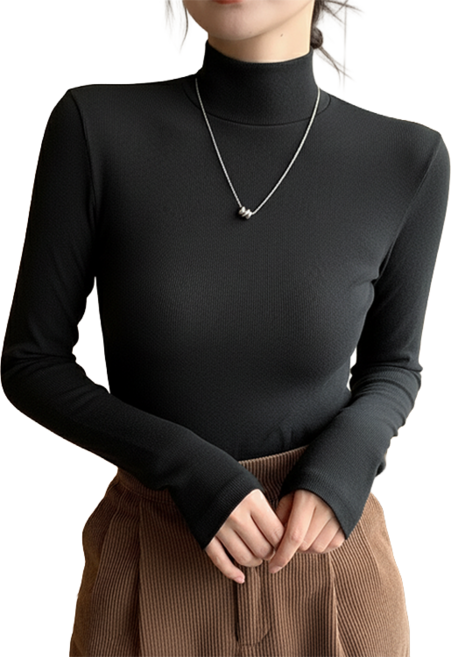 데일로엔 여성 무지 반목 긴팔 티셔츠